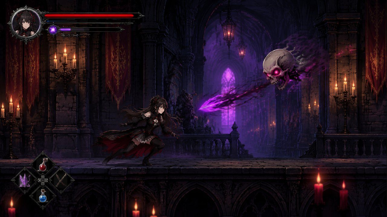 哥特少女勇闯恶魔城2 BOSS战 实机截图 1
